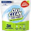 OxiClean Triple Action Free Versatile Stain Remover Powder, Use with Detergent, No Fragrance, No Dyes, No Chlorine, Removes Stains, Brightens Colors and Whites, 4 lbs