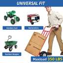 GICOOL 4.10/3.50-4" Flat Free Tire and Wheel, 10" Heavy Duty Solid Tire, 5/8" Axle Bore Hole, 2.2" Offset Hub, for Hand Truck Garden Cart Wagon Trolley Dolly, 2 Pack