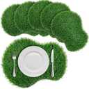 6 Pcs Golf Artificial Grass Mat Placemats Green Fake Grass Tiles Table Centerpieces Placemats Sport Theme Party Decorations for Wedding Baby Shower Golf Lovers