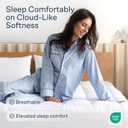 Niagara Sleep Solution Cloud-Like Queen Mattress Topper - 100% Cotton Top Mattress Pad for Back Pain Relief - Breathable & Naturally Cooling for Hot Sleepers, White