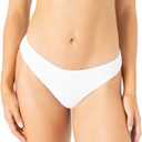 Roxy Women's Bikini Bottoms Stretch Swimwear, UPF+50, Pool, Surf, Swim, Beachwear Activities (Medium, White)