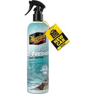 Meguiars Air Re-Fresher Odor Fighting Spray - New Car Scent - Convenient Car Air Freshener that Instantly Fights Odors and Leaves Behind a Long-Lasting New Car Scent, 8 Oz Trigger Spray