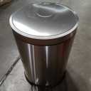 Amazon Basics Round Cylindrical Trash Can with Soft-Close Lid, Foot Pedal, Removable Inner Bucket, Smudge Resistant, 20 l/5.3 gallon, Brushed Stainless Steel