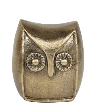 Aluminum Owl Gold Decor for Home, 3.6inches