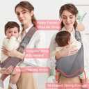 Baby Sling Carrier for Newborn, Pure Cotton Soft and Breathable Baby Carrier for Everyday Use, Adjustable, Portable, 0-36 Months, Up to 33 lbs (Grey)