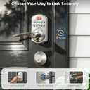 Veise Keypad Door Lock with Handle, Keyless Entry for Front Door & Bedroom, Electronic Lock with Code, Auto-Locking, Easy Installation, Passage Mode, Satin Nickel