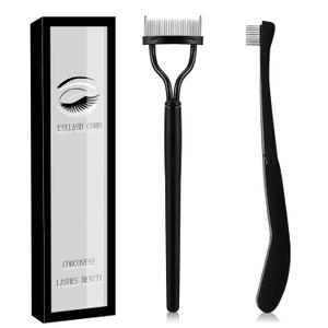 Eyelash Comb, 2PCS Eyelash Separator Tool Lash Comb Lash Separator With Cover For Girls Women Eye Makeup Brushes Separator Mascara Applicator Tools With Metal Teeth