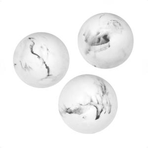Creative Scents White Marble Look SMALL 2.75 Decorative Balls for Bowls Set of 3 Decorative Orbs Spheres for Coffee Table Centerpiece, Dining Table, Living Room - Modern Bowl Fillers for Home Decor