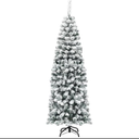6 ft. White Unlit Light Type Flocked Classic Pencil Artificial Christmas Tree with 500 Tips