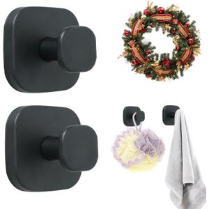 JXYT 2PCS Upgraded Suction Cup Hooks for Shower, No Drill Suction Towel Hooks for Bathrooms, Vacuum Reusable Suction Cup Wreath Hanger for Christmas Wreaths