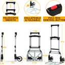 Foldable Hand Truck Dolly, 330 lbs Heavy Duty Capacity, Lightweight Aluminum Alloy Cart with Telescoping Handle, Adjustable Height, Easy Storage, for Moving, Shopping, Delivery, and Warehouse Use
