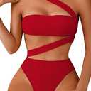 One Piece Swimsuit, Sexy Strappy Monokini, Size L(8-10)
