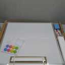 WALGLASS Double-Sided White Board, 24" x 24" Dry Erase Board Magnetic Whiteboard for Wall, Hanging Mounted Whiteboard Silver Aluminium Frame for Home, School, Office, Kitchen (White 1-pack)