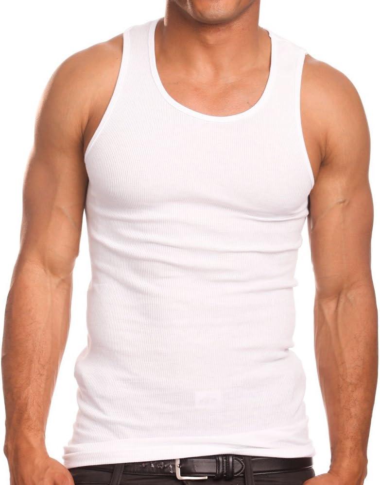 Mens Camo Muscle Tank Top Gym Work Out Super Thick 3 Pack (5X, White)