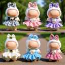 2 x (2 Pack) Clothes for LABUBU 17cm Doll (NO Dolls), Black Plaid Outfit & Hot Pink Plaid Dress, Stylish Dress and Hairpin Set, Fashion and Premium Dolls Outfit Accessories for LABUBU