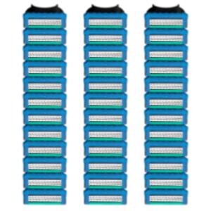 36 Blades Replacement Parts for GL-Fusion 5 Style Razors (Blue-Green), Wet Razors Men's Blades Value Packs