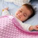 Pro Goleem Baby Soft Minky Dot Blanket with Silky Satin Backing Baby Gifts for Girls Pink, 30 x 40
