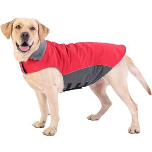 Winter Dog Coat 100% Waterproof Thicken Pet Jacket for Lab Pitbull Doberman Standard Poodle,German Sheperd Large Bread Dog (Red,3XL)