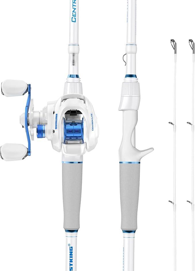 KastKing Centron Lite Twin-Tip Fishing Rod and Reel Combo
Baitcaster & Spinning Combo, 2-Piece Rods with Extra Tip,KastFlex IM6 Graphite Blanks, EVA Handle, Freshwater Fishing