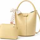 Vegan Leather Bucket Bag for Women Crossbody Bucket Purse with Removable Fashion Bucket Handbag