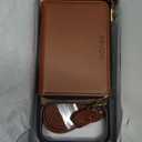 OCASE Compatible with iPhone 17 Pro Max Crossbody Wallet Case with Card Holder, PU Leather Zipper Handbag Phone Purse with RFID Blocking Kickstand Wrist Strap Lanyard 6.9 Inch, Brown