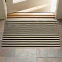 LEEVAN Outdoor Door Mat 2'x3' Washable Welcome Mat Woven Black and White Entryway Rug Farmhouse Front Porch Decor Outside Entrance Striped Outdoor Floor Mats