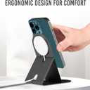 Generic MagSafe Charger Stand - Modern Luxury Style, Compatible with iPhone 14, 13, 12 Series, Magnetic Mount, Black Faux Leather Finish