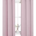 NICETOWN Blackout Curtain Panels for Girls Room, Nursery Essential Thermal Insulated Solid Grommet Top Blackout Drapes (Baby Pink=Lavender Pink, 1 Pair, 34 x 63 Inch)