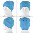 Headshion Thin Skull Cap Beanie for Men Women, 2 Pack Knit Cuffless Beanie Plain Toboggan Hat (One Size, Blue & Sky Blue)