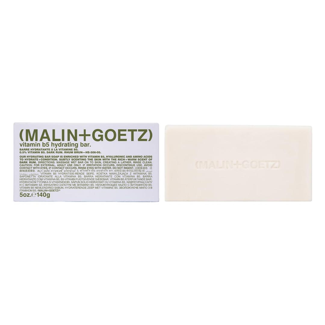 MALIN+GOETZ Vitamin B5 Hydrating Bar Strawberry + Rum Scents Concentrated Skincare Bar Vitamin B5, Hyaluronic Acid, Amino Acids + Shea Butter Gently Cleanses + Hydrates Triple-Milled 5 oz. (5 Ounce (Pack of 1))
