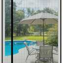 Side Opening Screen Door Mesh, Fit Door Size 40 x 96 Reversible Left Right Magnetic Screen Door with Strong Magnets, Self Closing Door Screen Magnetic Closure for Pet Kid Keep Bugs Out Gray