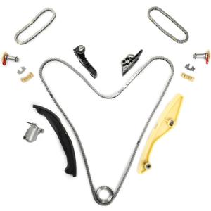 Engine Timing Chain Kit with Tensioner & Guide Compatible with Ford Edge F-150 Explorer Flex Mustang Taurus, for Lincoln MKS MKX MKZ V6 3.5L 3.7L DOHC, AT4Z6K297B, AT4Z6K297A (without water pump)