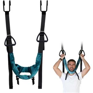 Cervical Neck Traction Device Over Door for Home Use Portable Neck Stretcher Hammock Decompression Home Physical Therapy (Blue)