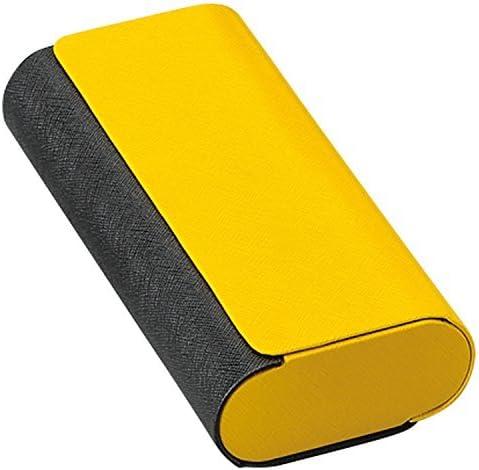 Double Glasses Case Aluminum Hard Shell For Men, Women | For Reading glasses and sunglasses etc. (Free Size, Yellow)