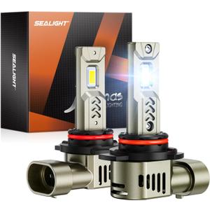 SEALIGHT 9012 HIR2 LED Fog Light Bulbs, 900% Brightness 6500K Cool White Driving Fog lights, 1:1 Mini Size Front Fog Lamps, Non-polarity, Play and Plug (Pack of 2)