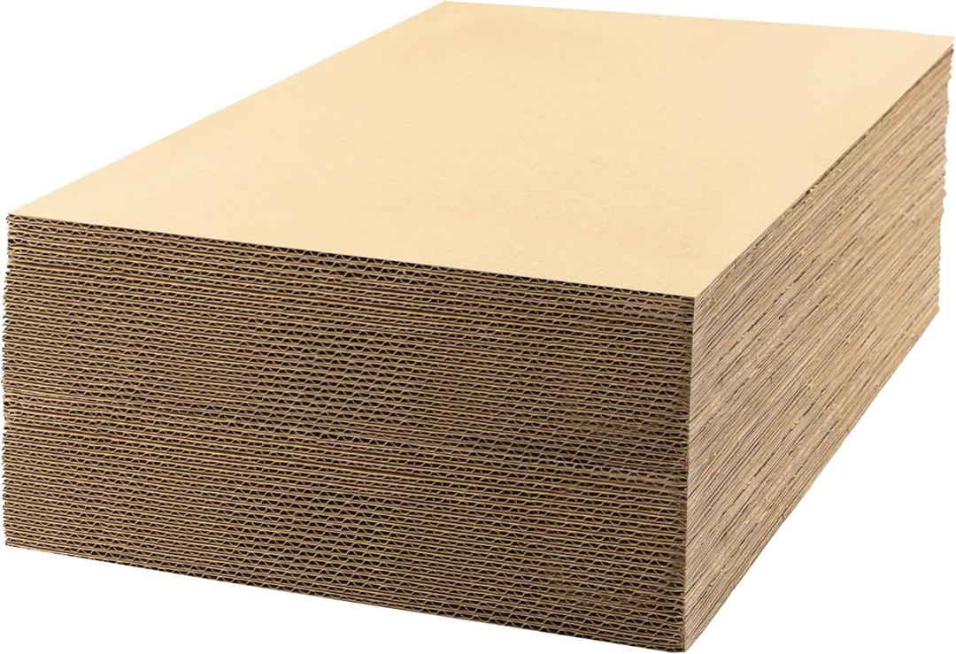 Golden State Art 50 Pack 16x20 Corrugated Cardboard Sheets 1/8" Thick | Brown Flat Layer Pads, For Packing, Mailing or Art Crafts, Cardboard Inserts