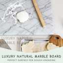White Carrara Marble Cutting Board for Kitchen, 24 x 20 Inch Extra Large Marble Pastry Slab, Carrara White Stone Cutting Board for Dough Kneading, Baking, Rolling, Cheese