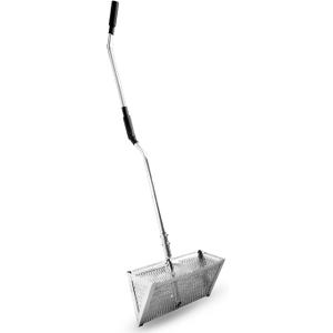 Sand Flea Rake,16-Inches Wide Basket, 52 Long Strong Assembly Handle, Sharp Teeth, Curved Handle Design [3 Pieces Assembly Handle Version]