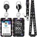 Only My Dog Understand Me Dog Lover Lanyard for ID Badge Holder, Retractable Reel Clip Heavy Duty ID Card Holder with Lanyard for Nurse Teacher Office Women Men