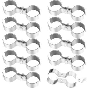 Hicarer 10 Pcs Chain Link Fence Panel Clamps 1-3/8" Saddle Dog Kennel Panel Clamps for Round Pipe Panel Frame and Chain Link Fencing