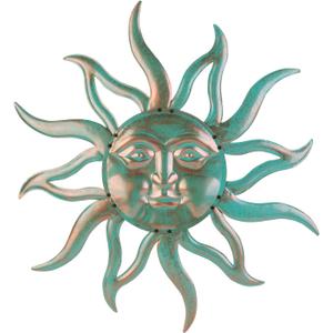 Sun Metal Wall Art Outdoor Decor - 30 Inches Rust Proof Retro Metal Wall Sculpture Statues Wall Art Hanging Decoration for Indoor Outdoor,Garden, Home, Farmhouse, Fence Balcony Patio and Bedroom (Image Color 1)