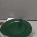 Leemxiiny 12 Pcs Metallic Bead Charger Plates 13 Inch Plastic Round Plates Bulk Wedding Beaded Chargers for Table Party Event Decoration(Green)