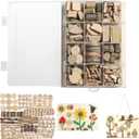 LAZACA Wood Craft Kits DIY for Kids Ages 5-10 Wooden Art Paint Bulk Crafts Garden Playset Loose Parts Play Materials 250 Pcs/19.5X13X3.5cm