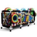 Jotesnew 365 Gallon 103" Pool Storage Bin XXXL Extra Large Swimming Pool Float Storage Bin, Pool Noodles Holder, Toys, Floats and Balls Mesh Rolling Storage Organizer Bin, 103" Lx32 Wx35 H (Black)