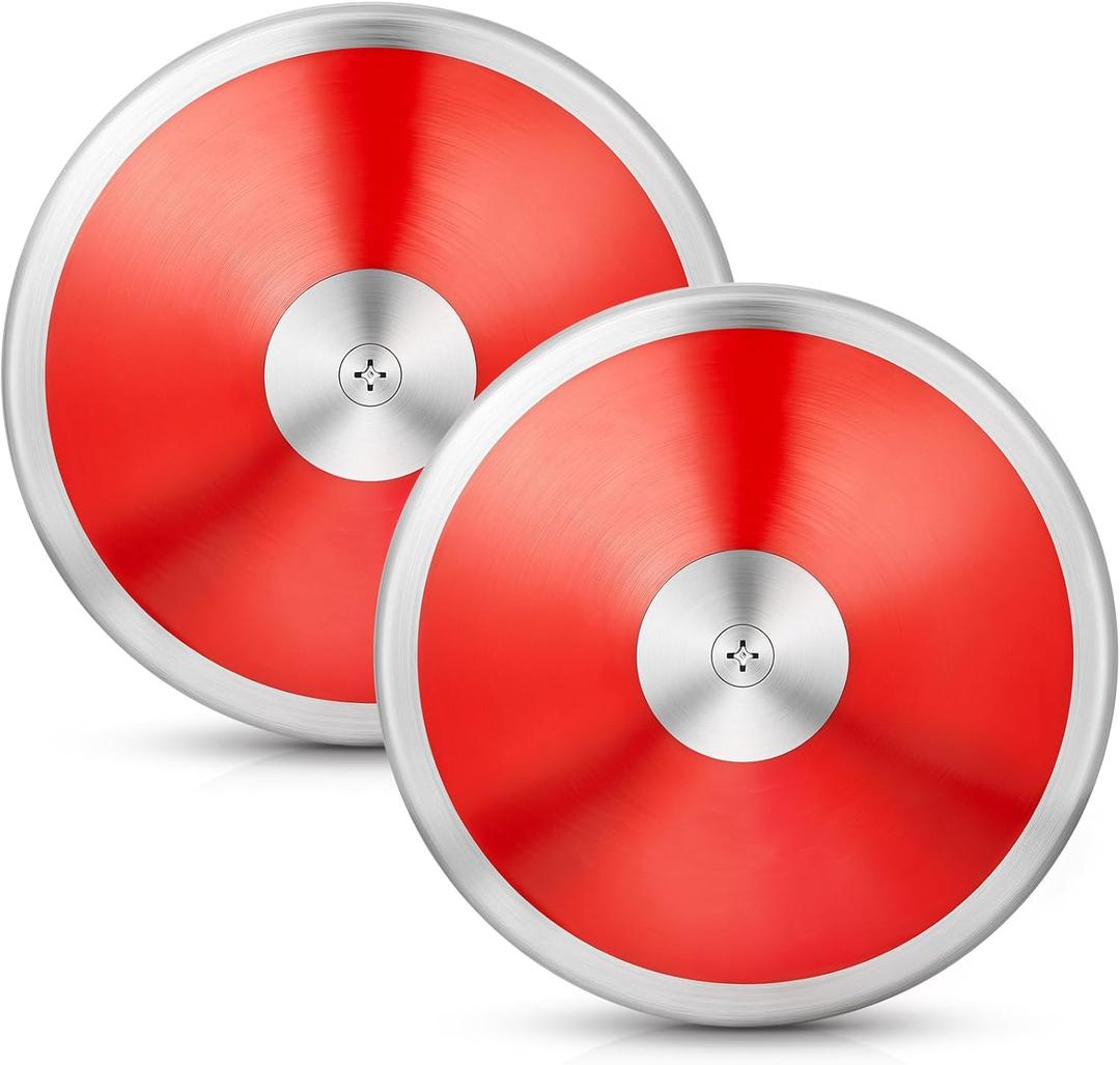 Wettarn 2 Pcs 1. 6 kg Sports Training Discus for Junior High School Students Teen Boys Girls Graduation Gifts for Discus Track and Field Discuses Track and Field Equipment Men Women (Red)