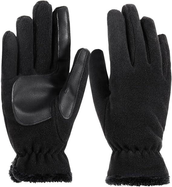 Winter Warm Gloves for Women - Fashion Style Windproof Cuffs Soft fleece - Touchscreen Thermal Flexible Gloves, L