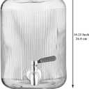 2 x Berglander Glass Drink Dispenser for Fridge, 1 Gallon Beverage Dispenser with Leakproof Stainless Steel Spigot, Water, Laundry Detergent, Juice Dispenser for BBQ, Picnic, Parties and Events (Clear)