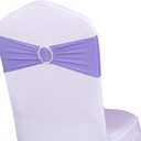 WENSINL Spandex Lavender Chair Sashes 100 Pack Light Purple Chair Bows Bands with Silver Buckle for Wedding Birthday Party Bridal Shower Anniversary Engagement Christmas Events Decorations