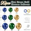 Polo Bear Themed Baby Shower Decorations, Blue Green Gold Metallic Chrome Latex Balloons Garland Arch Kits Preppy Bear Plaid Balloons for Tiny Tux Gender Reveal Party Wedding Birthday