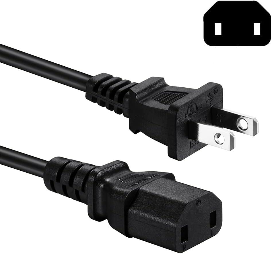 2 Prong AC Power Cord Compatible with Sony PS4 Pro, Xbox One/Xbox 360 Slim / 360 E Power Supply Brick, Power Cable Replacement